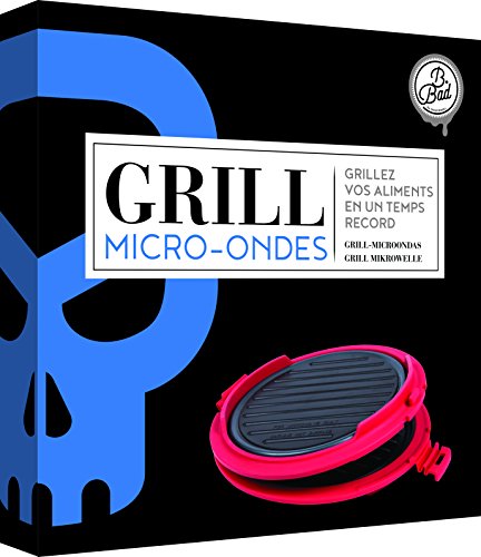 B.Bad 70120 - Grill para microondas redondo, color negro y rojo