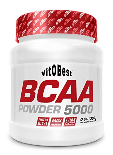 BCAA 5000 Powder - Aminoácidos Ramificados en Polvo y Cápsulas BCAA - Fuerte Recuperador Muscular - Suplementos Deportivos - Vitobest (Neutro, 300 Tablets) (Cereza, 300g)