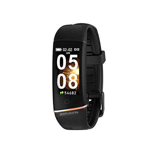 BCGTIK Presión arterial Oximetría Control de las pulsaciones elegante de la pantalla pulsera deportes al aire libre podómetro color de la manera impermeable IP67 a prueba de polvo pulsera Recordatorio