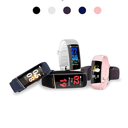 BCGTIK Presión arterial Oximetría Control de las pulsaciones elegante de la pantalla pulsera deportes al aire libre podómetro color de la manera impermeable IP67 a prueba de polvo pulsera Recordatorio
