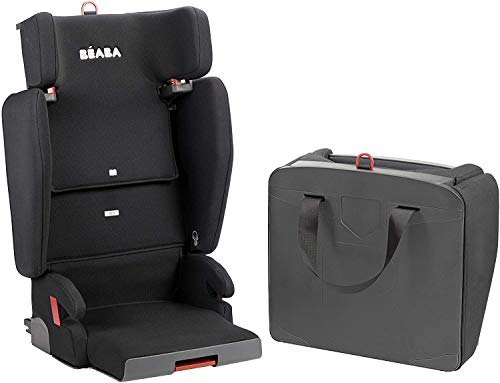 BÉABA PURSEAT ‘FIX -  Silla de coche, Niño, Compacta, Ligera Peso Pluma (4 kg), Máxima Seguridad, Formato equipaje de mano, Grupo 2 y 3 (15-36 kg), Isofix, Norma ECE R44/04, Negro