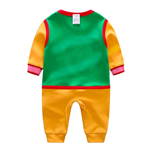 Beal Shopping Mono para bebé recién Nacido, diseño de Bola de dragón Yamcha Verde 3-6 Meses