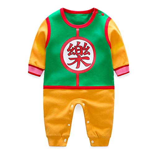 Beal Shopping Mono para bebé recién Nacido, diseño de Bola de dragón Yamcha Verde 3-6 Meses