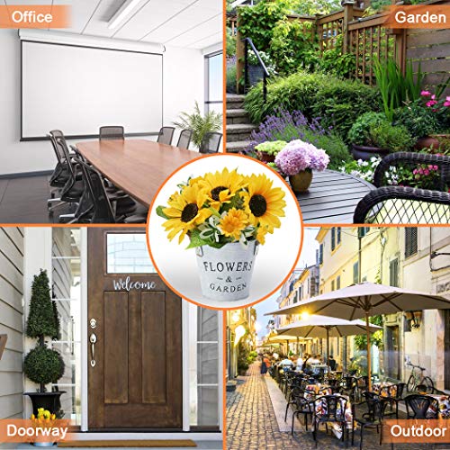 BEANKI Flores Artificiales Decoración, Girasol Artificiales Decoración Jarrones, Plantas Artificiales Decorativas Macetas, Mini Falsas Flores para Sala, Oficina, Librería, Jardín, Balcón, Boda, Pared