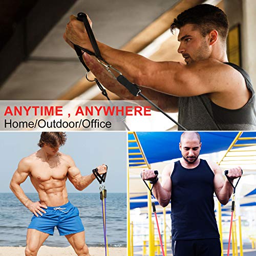 Bearbro Bandas Elasticas Resistencia, Elásticas de Resistencia Set, Bandas de Ejercicios Bandas de expansión, para Entrenamiento de Resistencia, Gimnasio en casa, Yoga, Pilates,Fisioterapia