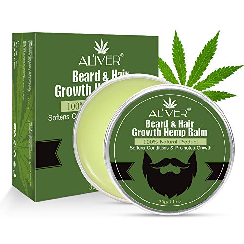 Beard & Hair Growth Hemp Balm, 100% Natural Product Softens Conditions & Promotes Growth 30g