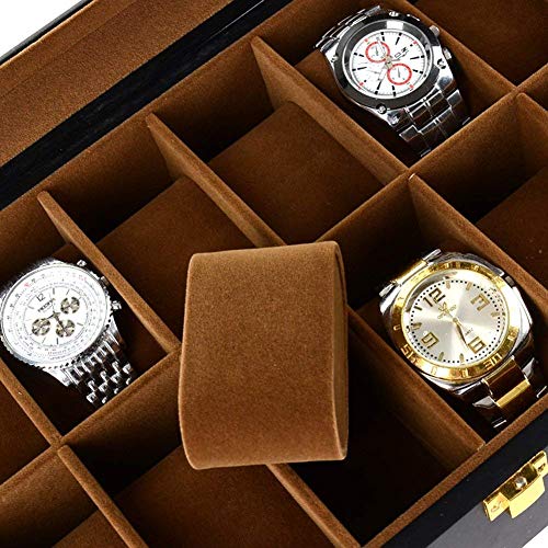 Bearhouse Caja para Relojes Madera Estuches Relojes con 10 Compartimentos Hombre Negro