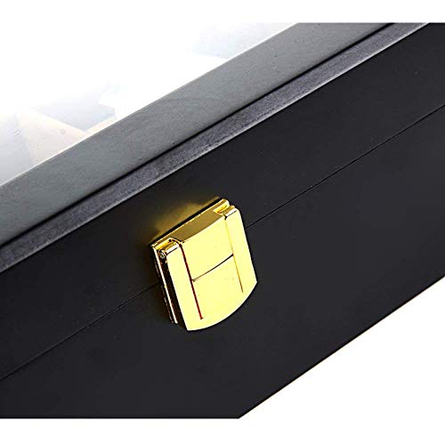 Bearhouse Caja para Relojes Madera Estuches Relojes con 10 Compartimentos Hombre Negro