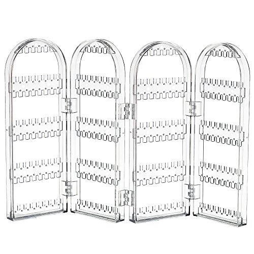 Beautify Organizador Joyas Plegable Acrílico Transparente Gabinete Colgador de Collar Plegable Soporte de exhibición de joyería Soporte para Anillo Almacena 260 Pendientes