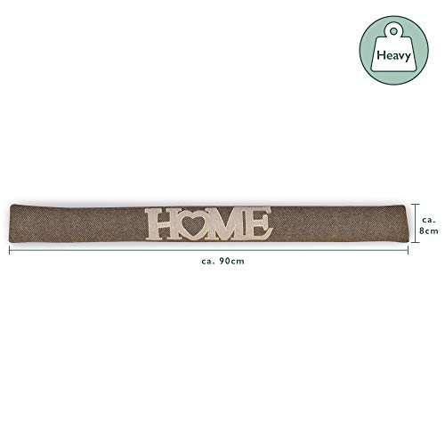 Beautissu Burlete Puerta y Ventana Tuuli HE de 90 cm - Cortavientos contra Corrientes de Aire - Ahorro de costes de calefacción - Natural