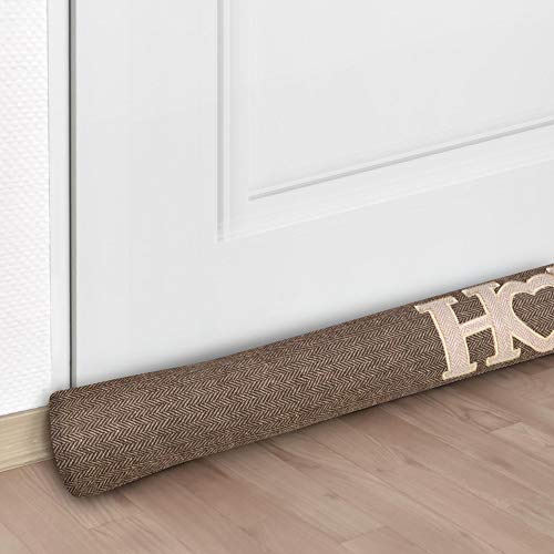 Beautissu Burlete Puerta y Ventana Tuuli HE de 90 cm - Cortavientos contra Corrientes de Aire - Ahorro de costes de calefacción - Natural