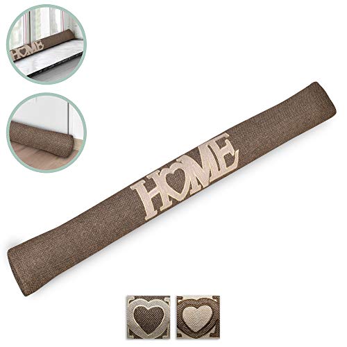 Beautissu Burlete Puerta y Ventana Tuuli HE de 90 cm - Cortavientos contra Corrientes de Aire - Ahorro de costes de calefacción - Natural