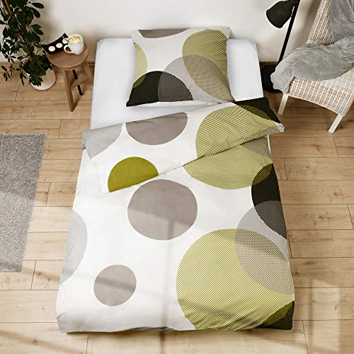 Beautissu Juego de Ropa de Cama NELA Sábanas 100% algodón Funda edredón nórdico 155x220 cm y Funda de Almohada 80x80 cm con Cremallera