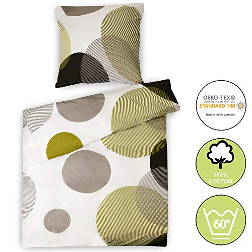 Beautissu Juego de Ropa de Cama NELA Sábanas 100% algodón Funda edredón nórdico 155x220 cm y Funda de Almohada 80x80 cm con Cremallera
