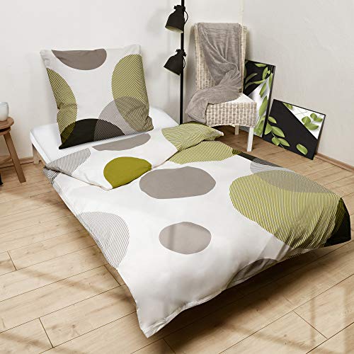 Beautissu Juego de Ropa de Cama NELA Sábanas 100% algodón Funda edredón nórdico 155x220 cm y Funda de Almohada 80x80 cm con Cremallera