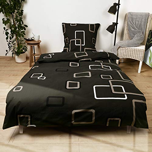 Beautissu Juego de Ropa de Cama Noa Sábanas 100% algodón Funda edredón nórdico 155x220 cm y Funda de Almohada 80x80 cm con Cremallera