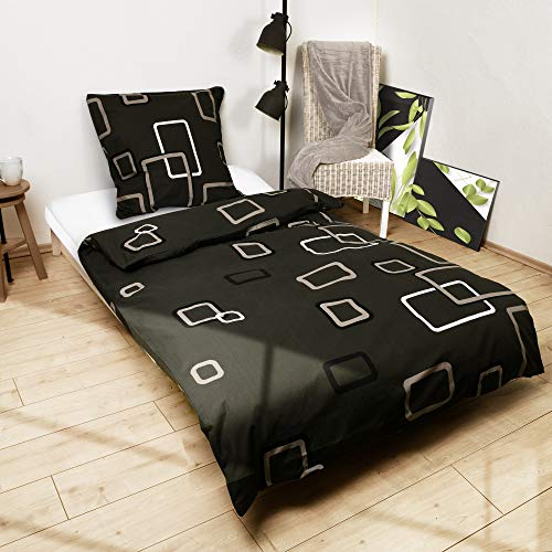 Beautissu Juego de Ropa de Cama Noa Sábanas 100% algodón Funda edredón nórdico 155x220 cm y Funda de Almohada 80x80 cm con Cremallera