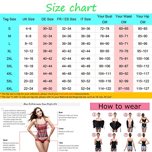 Beauty-You - Corsé de satén para mujer Negro Negro ( 34-36