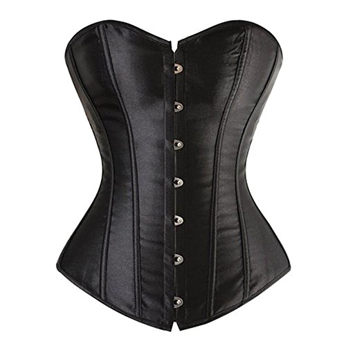 Beauty-You - Corsé de satén para mujer Negro Negro ( 34-36