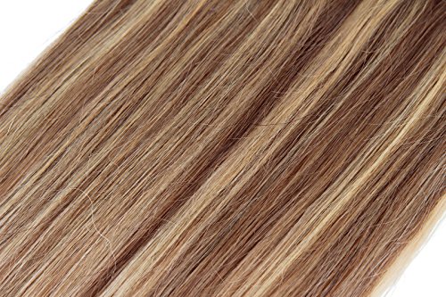 Beauty7 7 unidades 70g extensiones de clip de pelo natural pelucas cabello humano de color 8# y 613# de 15 pelugadas 38cm larga