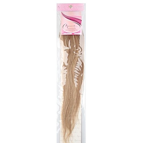 Beauty7 7 unidades 70g extensiones de clip de pelo natural pelucas cabello humano de color 8# y 613# de 15 pelugadas 38cm larga