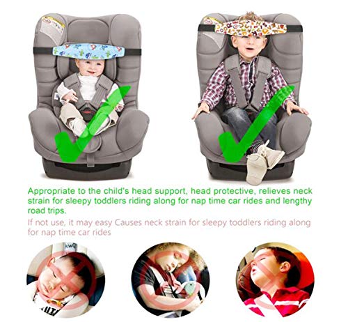 Bebé Soporte Cabeza,Biluer 4PCS Ajustable Cinturón Seguridad Coche Bebés Niños Asiento Arnés Cinturón Soporte Cabeza Ayuda a Que El Bebé Se Mantenga Cómodo y Seguro Mientras Duerme