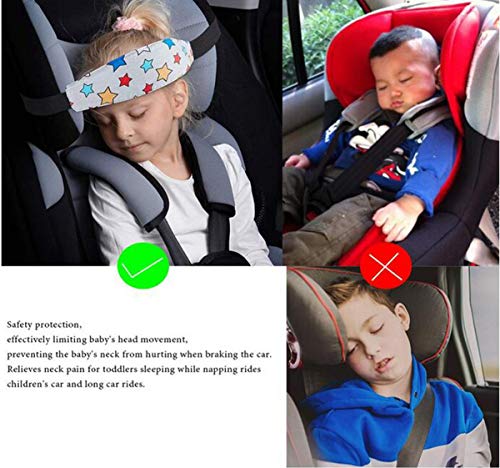 Bebé Soporte Cabeza,Biluer 4PCS Ajustable Cinturón Seguridad Coche Bebés Niños Asiento Arnés Cinturón Soporte Cabeza Ayuda a Que El Bebé Se Mantenga Cómodo y Seguro Mientras Duerme