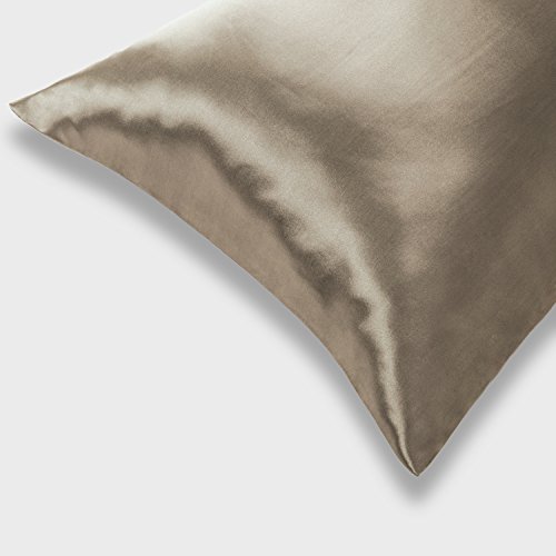 Bedsure Funda Almohada 40x80cm Satén Oro - Juego de 2 Fundas Almohadas 80x40 Pelo Rizado, Muy Liso Suave de 100% Microfibra, Antiarrugas sin Cremallera, 2 Piezas