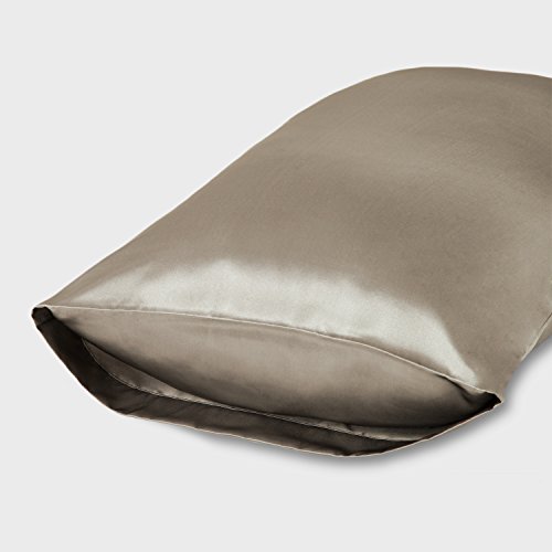 Bedsure Funda Almohada 50x75cm Satén Oro - Juego de 2 Fundas Almohadas 75x50 Pelo Rizado, Muy Liso Suave de 100% Microfibra, Antiarrugas sin Cremallera, 2 Piezas