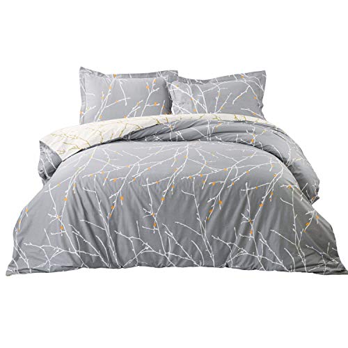 Bedsure Funda Nórdica Cama 180 Estampada Reversible - Funda de Edredón 260 x 240cm con 2 Fundas de Almohada 40x75cm - con Patrón Moderna de Árbol de Microfibra Muy Suave Transpirable
