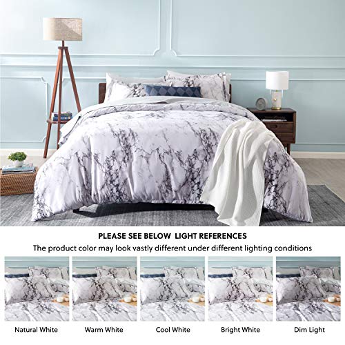 Bedsure Funda Nórdica Cama 90 Mármol - Fundas Edredón Nórdico 150x220cm con 1 Fundas de Almohada 40x75cm - Microfibra Muy Suave Hipoalergénica Transpirable