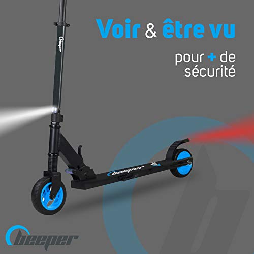 BEEPER Scooter Patinete eléctrico 6 Pulgadas 250W 25,2V 4Ah, Unisex Adulto, Lite FX1L4, Dimensions : 90 x (76-97) x 43 cm