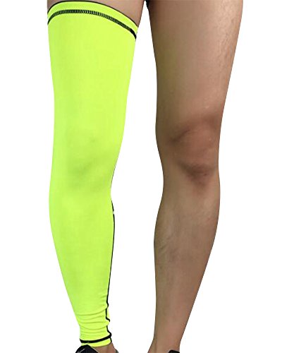 Beinwärmer Leg Warmers/Accesorio de Ciclismo,Anti-UV Perneras Mangas Elástica Transpirable Como, Calcetines de Compresion de Pierna Completa (Envoltura única) Verde L
