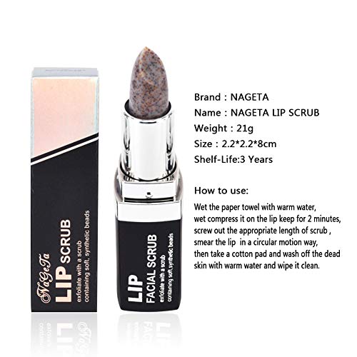 Beito Lip Exfoliator Scrub 1PC exfoliante natural Lip Scrub azúcar exfoliante crema hidratante labial gental Lip mascarilla bálsamo para el tratamiento de labios agrietados (3.5 g)