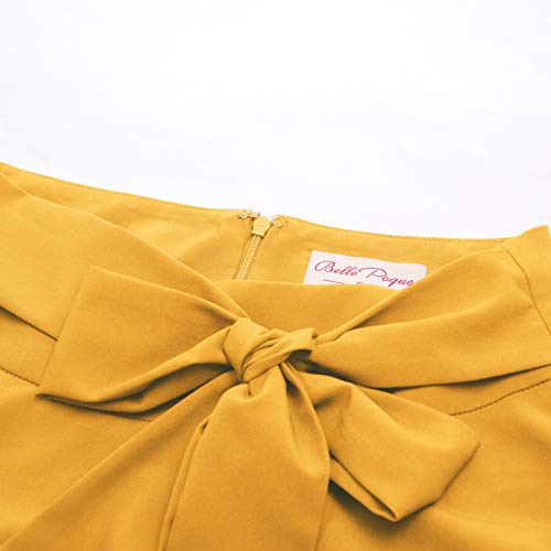 Belle Poque Falda Asimétrica Ruffles Mujer Vintage con Volante Gitana Estilo Gótico S