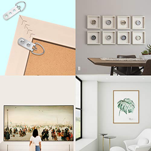 Belle Vous Kits para Colgar Cuadros (415 Piezas) - Colgador de Sierra y Aros en D para Fotos con Tornillos – Cuelga Cuadros Perfecto para Colgar Marcos de Fotos Pesados y Decoración