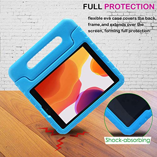 BelleStyle Funda para iPad 2018/2017 9.7 Pulgada - EVA Prueba de Choques Protector Niños Case Convertible Manejar Cubierta de Soporte para iPad 9.7 Pulgadas 2018/2017, iPad Air 2 y iPad Air (Azul)