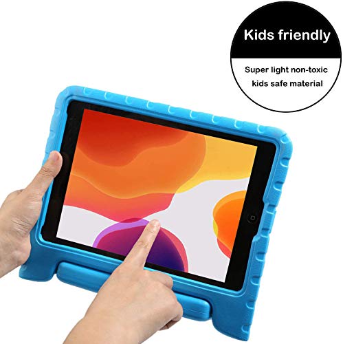 BelleStyle Funda para iPad 2018/2017 9.7 Pulgada - EVA Prueba de Choques Protector Niños Case Convertible Manejar Cubierta de Soporte para iPad 9.7 Pulgadas 2018/2017, iPad Air 2 y iPad Air (Azul)