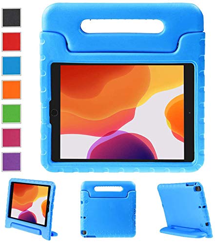 BelleStyle Funda para iPad 2018/2017 9.7 Pulgada - EVA Prueba de Choques Protector Niños Case Convertible Manejar Cubierta de Soporte para iPad 9.7 Pulgadas 2018/2017, iPad Air 2 y iPad Air (Azul)