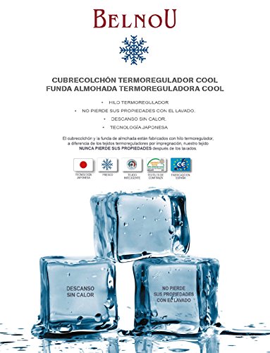 Belnou. Cubrecolchón Cool con Tejido Termoregulador Anti-Calor de Verano. (150x190 cm)