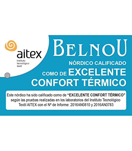 Belnou Edredón Nórdico Cuadros, Microfibra, Gris, 200x270x8 cm