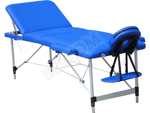 Beltom Camilla de Masaje 3 Zonas Aluminio portatil Mesa Cama Banco Plegable masajista - Azul