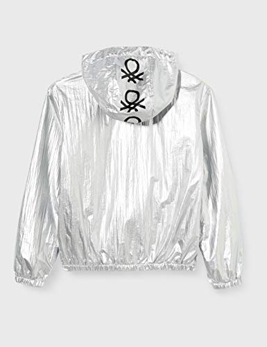 Benetton Giubbino Abrigo, Plateado (Argento 901), 104 (Talla del Fabricante: XX) para Niñas