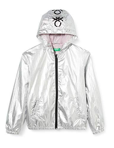 Benetton Giubbino Abrigo, Plateado (Argento 901), 104 (Talla del Fabricante: XX) para Niñas