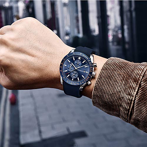 BERSIGAR Reloj Casual de Moda para Hombre, Reloj de Cuarzo analógico para Hombre Reloj de Pulsera para Hombre con cronógrafo Comercial