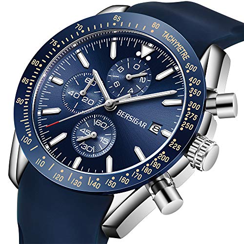 BERSIGAR Reloj Casual de Moda para Hombre, Reloj de Cuarzo analógico para Hombre Reloj de Pulsera para Hombre con cronógrafo Comercial