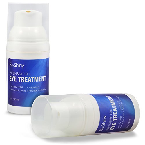 BeShiny Eye Gel crema para ojos hinchados, arrugas, ojeras, bolsas y líneas finas con ácido hialurónico, aceite de jojoba, MSM, péptidos - más eficaz crema antiarrugas para ojos para debajo y alrededor de los ojos 30 ml