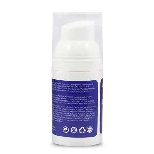 BeShiny Eye Gel crema para ojos hinchados, arrugas, ojeras, bolsas y líneas finas con ácido hialurónico, aceite de jojoba, MSM, péptidos - más eficaz crema antiarrugas para ojos para debajo y alrededor de los ojos 30 ml