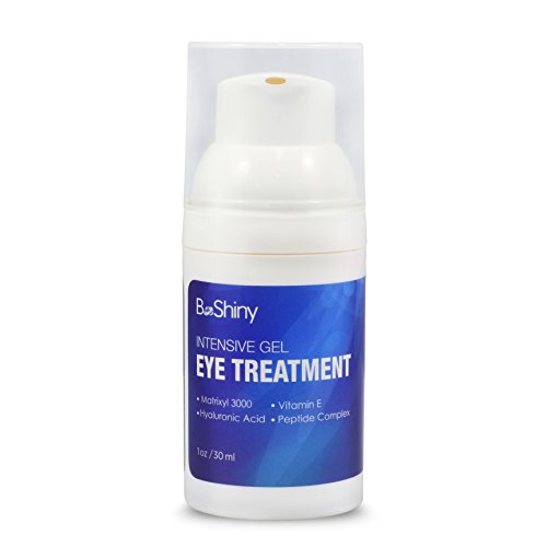 BeShiny Eye Gel crema para ojos hinchados, arrugas, ojeras, bolsas y líneas finas con ácido hialurónico, aceite de jojoba, MSM, péptidos - más eficaz crema antiarrugas para ojos para debajo y alrededor de los ojos 30 ml