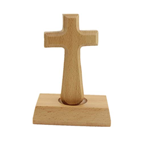 BESPORTBLE Cruz de Madera Decoraciones de Mesa Rústico Cruz Ornamento Católico Religioso Coleccionable Decoración del Hogar Idea de Regalo para Cumpleaños Bodas de Pascua